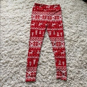 LuLaRoe holiday sweater leggings OS 0-8 red white